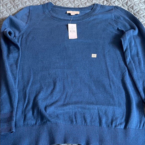 LOFT Women's Blue Crewneck Sweater - Picture 1 of 3